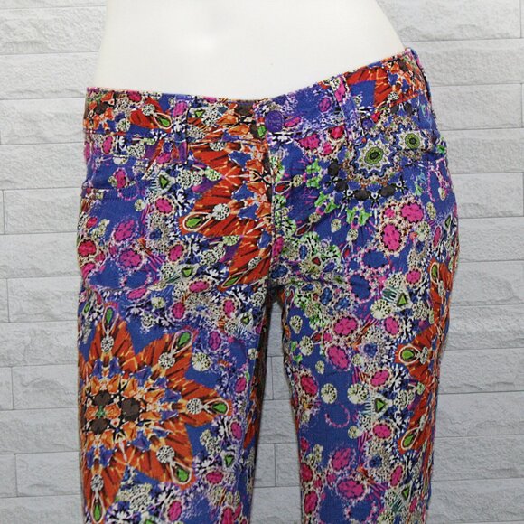 L'AMOUR NANETTE LEPORE Printed Floral Paisley Denim Jeans Leggings Jeggings 3 - Picture 2 of 13
